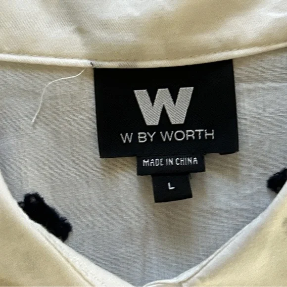 W by Worth White Dragonfly Print Cotton Tunic Top Size L - Picture 6 of 8